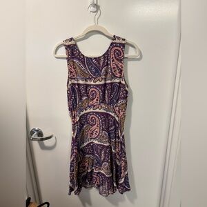 Free People Paisley Print Purple Sleeveless Dress (8)